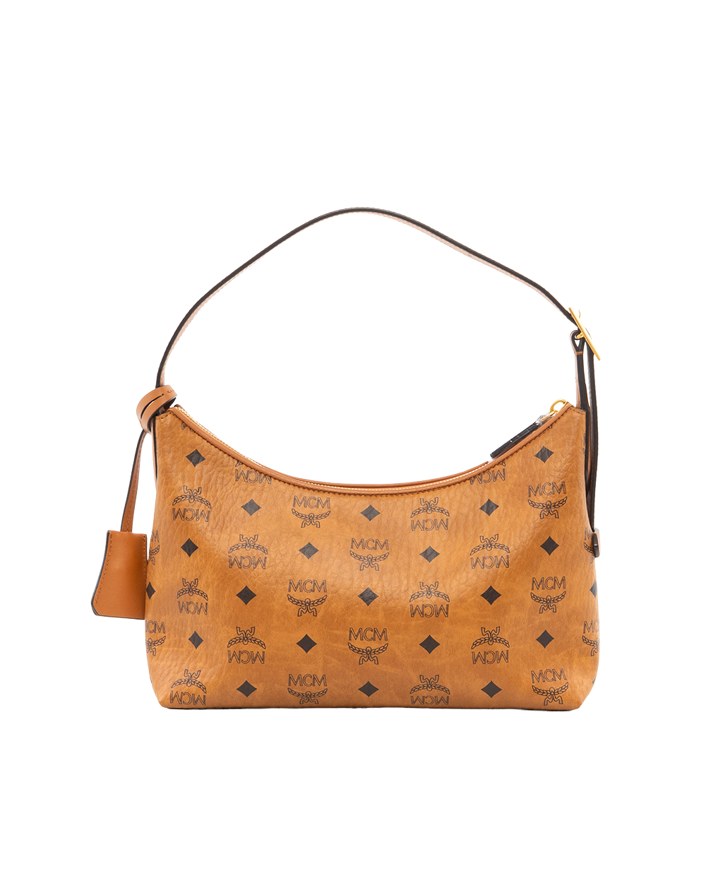 MCM HOBO BROWN CANVAS GHW 0255
