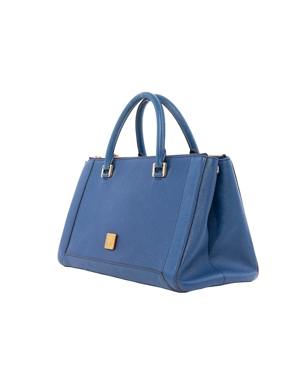 MCM NUOVO TOTE BLUE NAVY CALF GHW MWT 2ALN09 VY001 00544