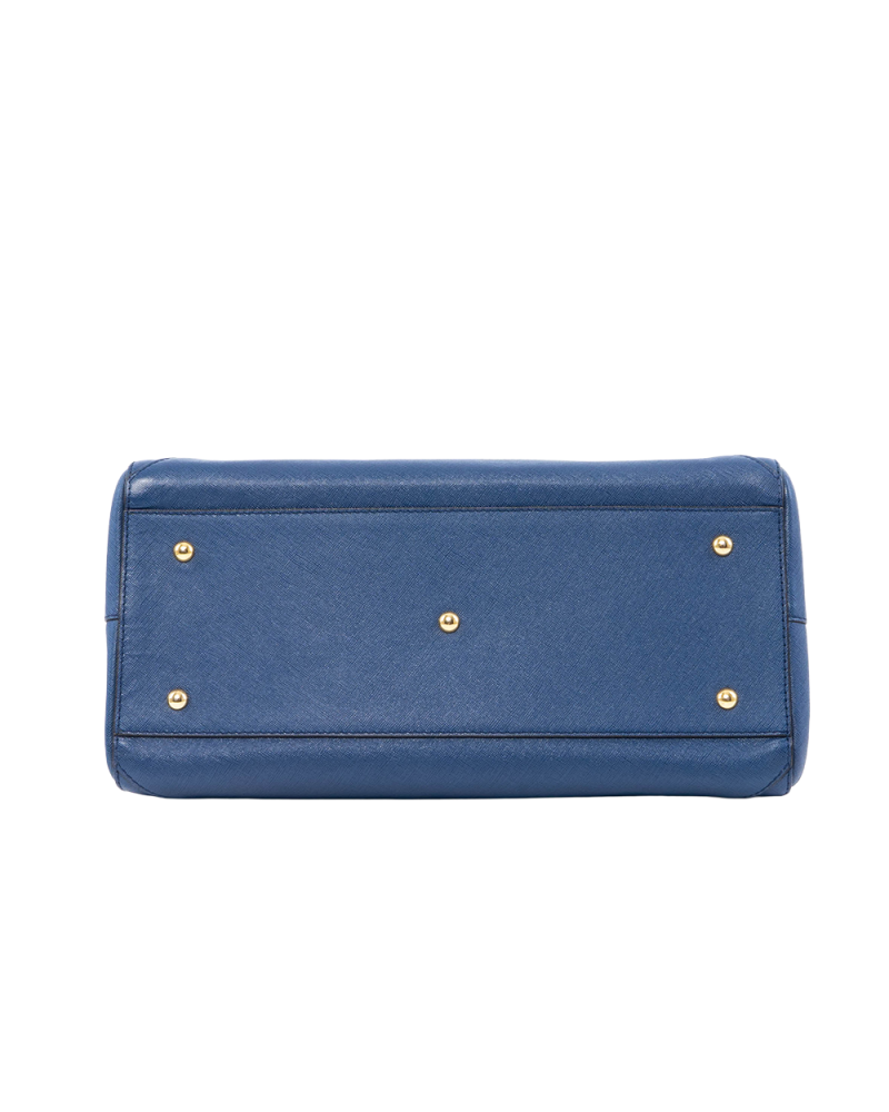 MCM NUOVO TOTE BLUE NAVY CALF GHW MWT 2ALN09 VY001 00551