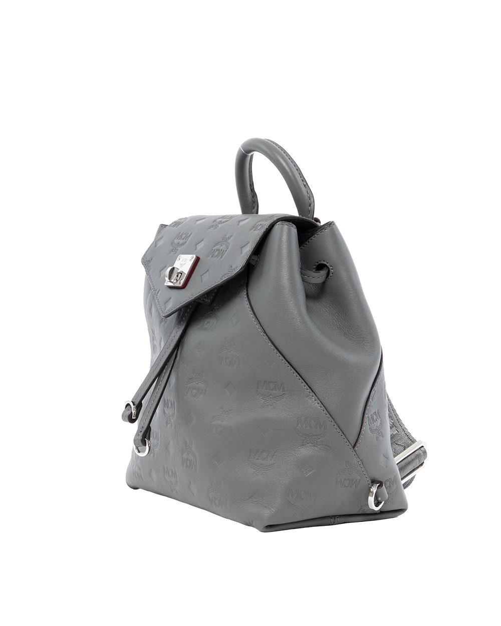 MCM VISETOS BACKPACK SMALL GRAY LEATHER SHW MWK9ASE03EC001 0201
