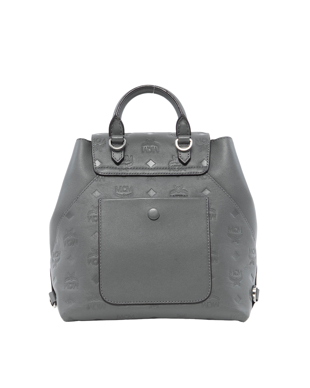 MCM VISETOS BACKPACK SMALL GRAY LEATHER SHW MWK9ASE03EC001 0203