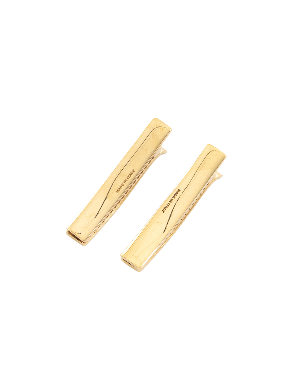 MIU MIU ENAMELED MATAL HAIR CLIPS WHITE GHW 5562