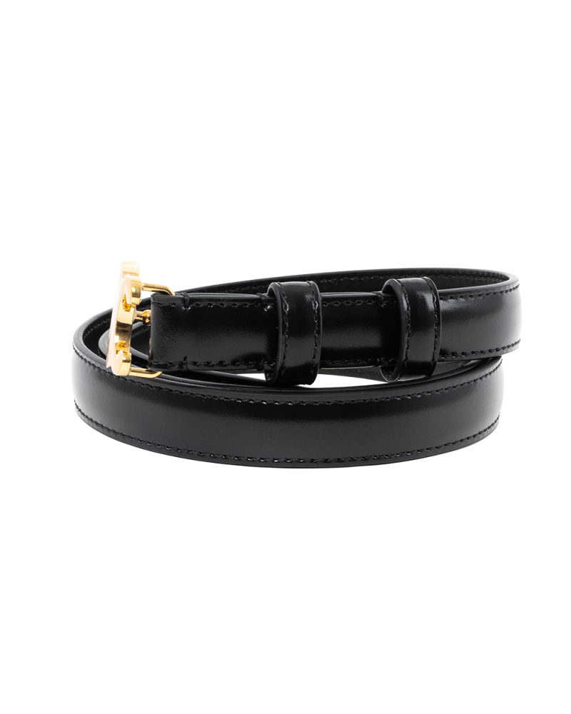 NEW CELINE TRIOMPHE BELT 1.8 CM 85 BLACK CALF GHW F NE 3214 1185