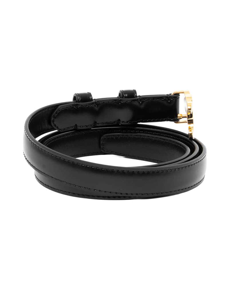 NEW CELINE TRIOMPHE BELT 1.8 CM 85 BLACK CALF GHW F NE 3214 1186