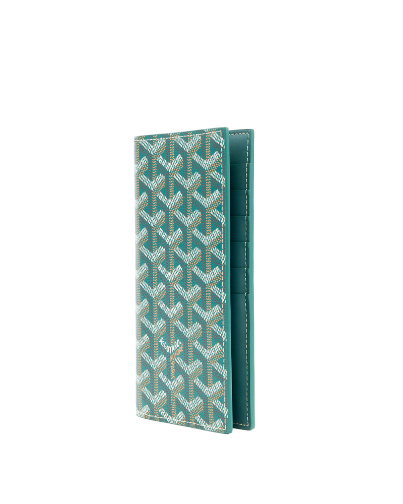 NEW GOYARD SAINT ROCH WALLET LONG GREEN CANVAS GRN020253 01672