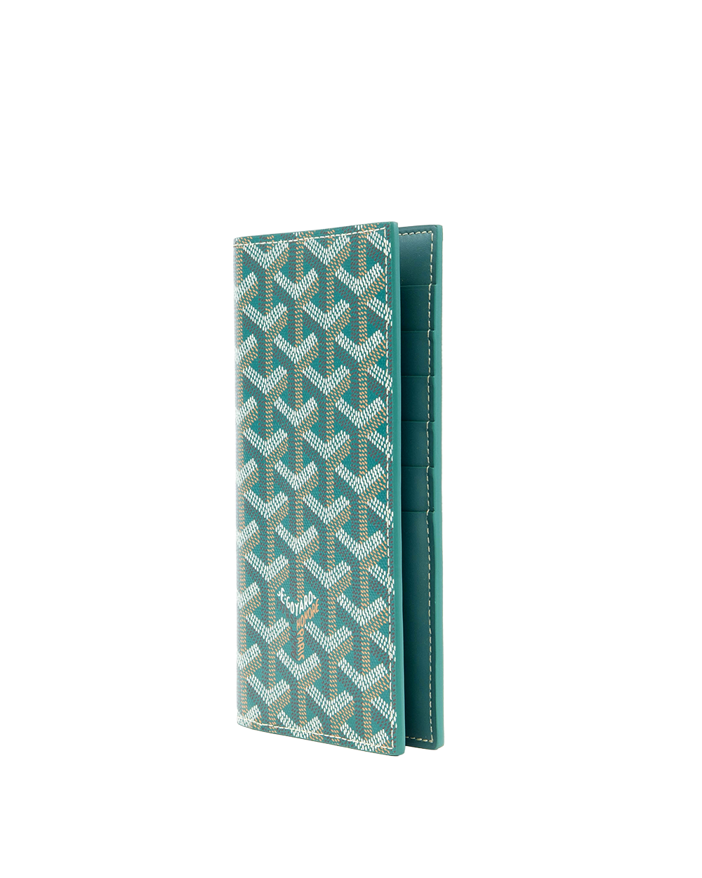 NEW GOYARD SAINT ROCH WALLET LONG GREEN CANVAS GRN020253 01672