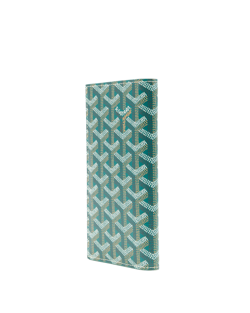 NEW GOYARD SAINT ROCH WALLET LONG GREEN CANVAS GRN020253 01673