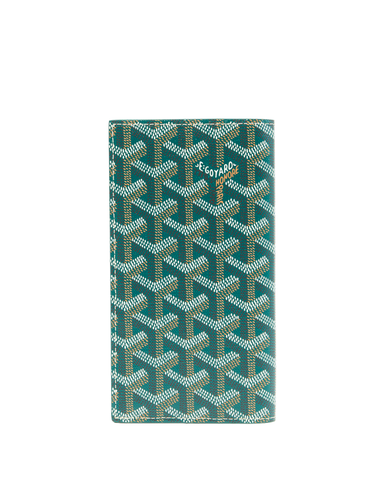 NEW GOYARD SAINT ROCH WALLET LONG GREEN CANVAS GRN020253 01674