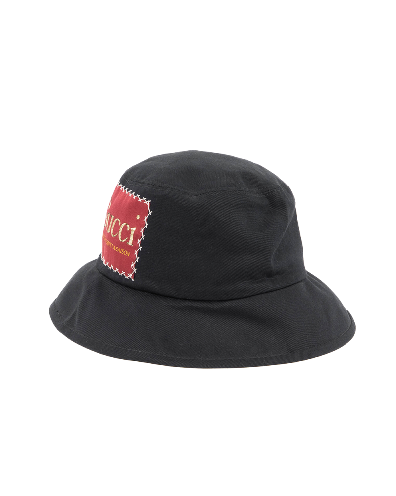 NEW GUCCI BUCKET HAT M BLACK RED 01711
