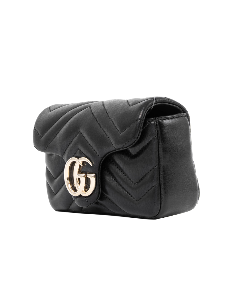 NEW GUCCI MARMONT SUPER MINI BLACK CALF LGHW 841290 493075 2039