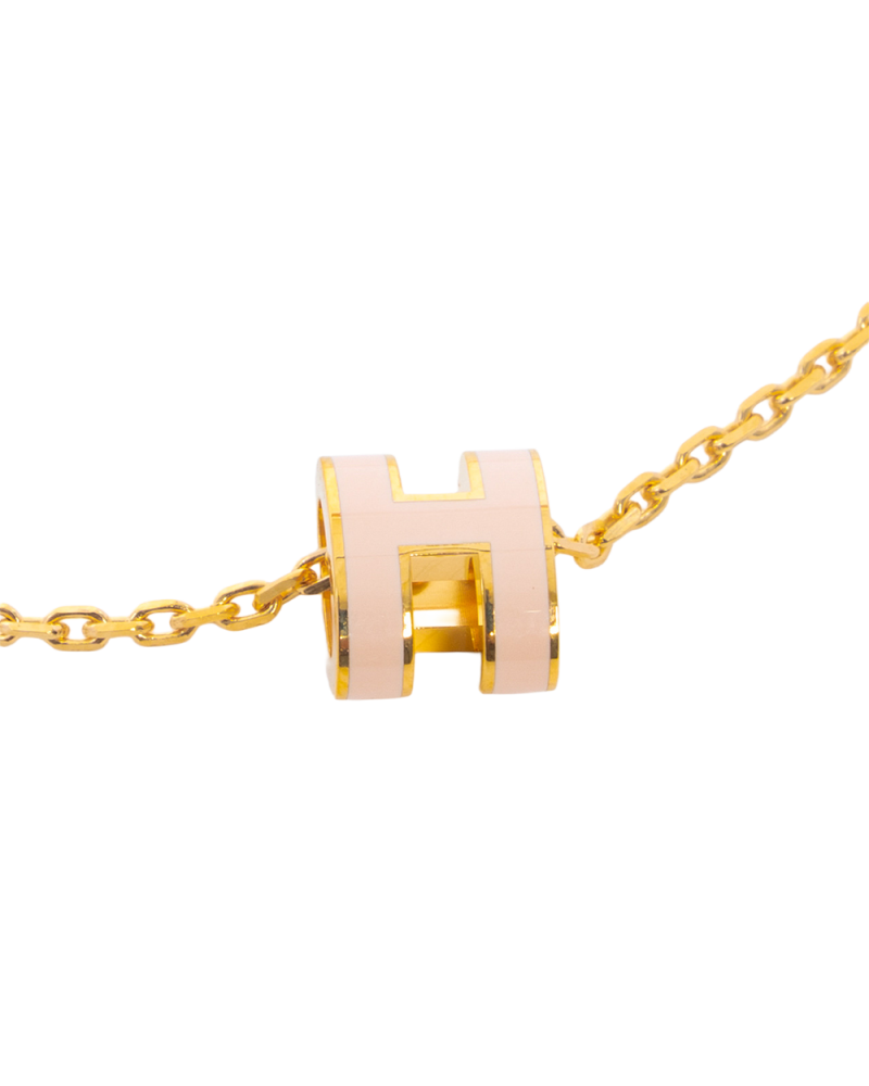 NEW HERMES POP NECKLACE PINK GHW 0061