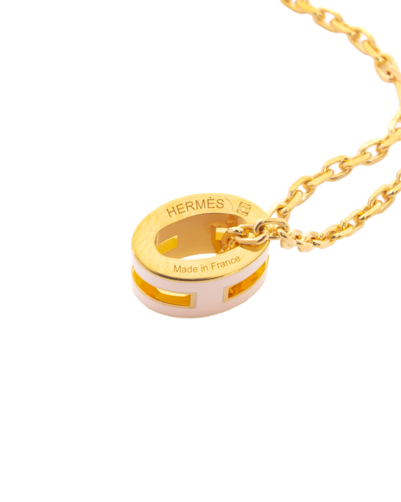 NEW HERMES POP NECKLACE PINK GHW 0064