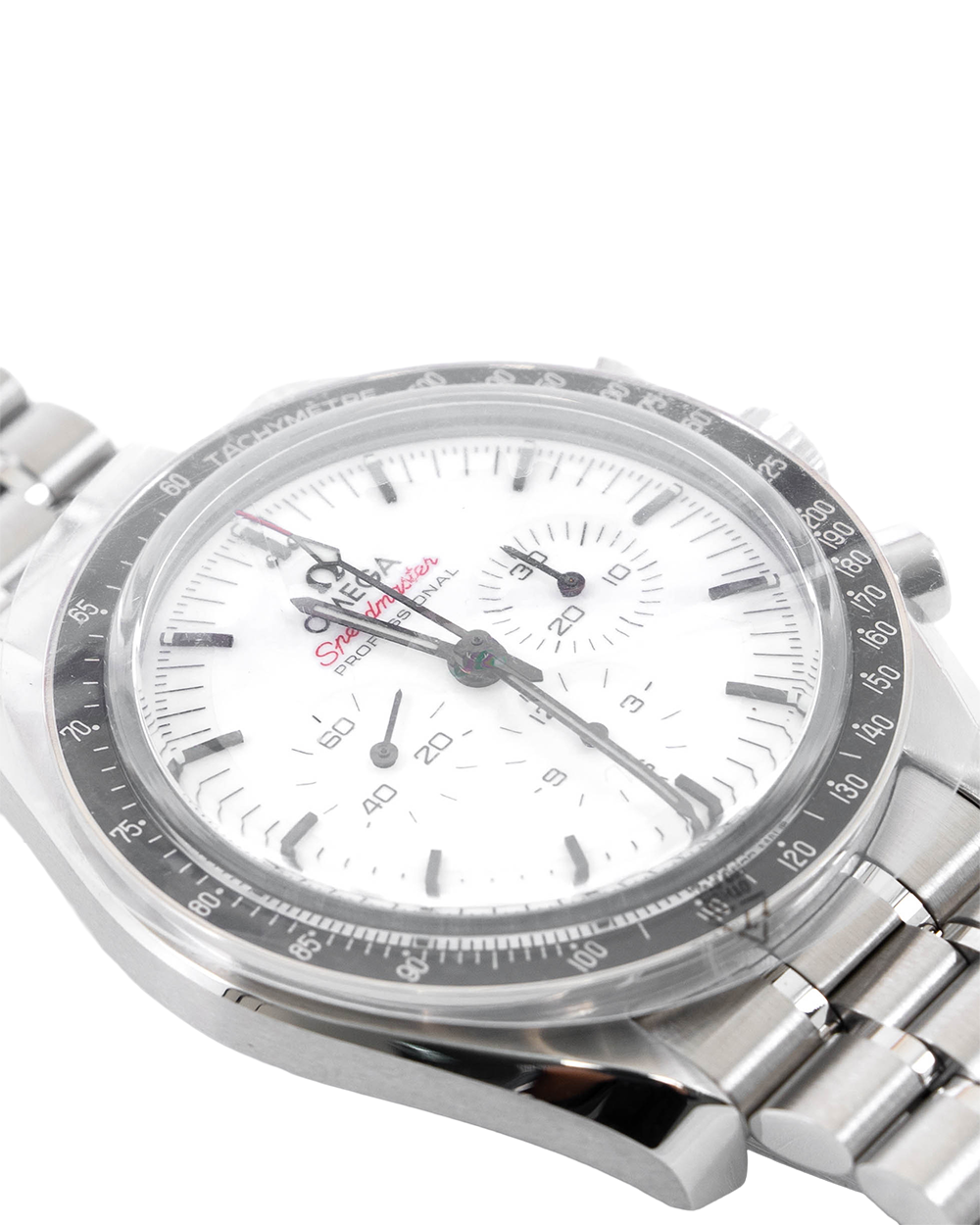 NEW OMEGA SPEEDMASTER MOONWATCH 42 MM WHITE NAVY STAINLESS STEEL SHW 88424177 0103