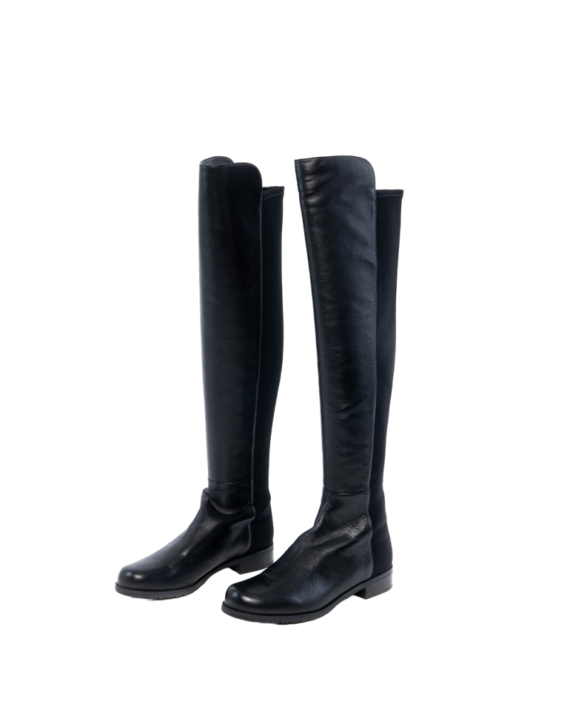 NEW STUART WEITZMAN BOOTS 37+ BLACK LEATHER 03179
