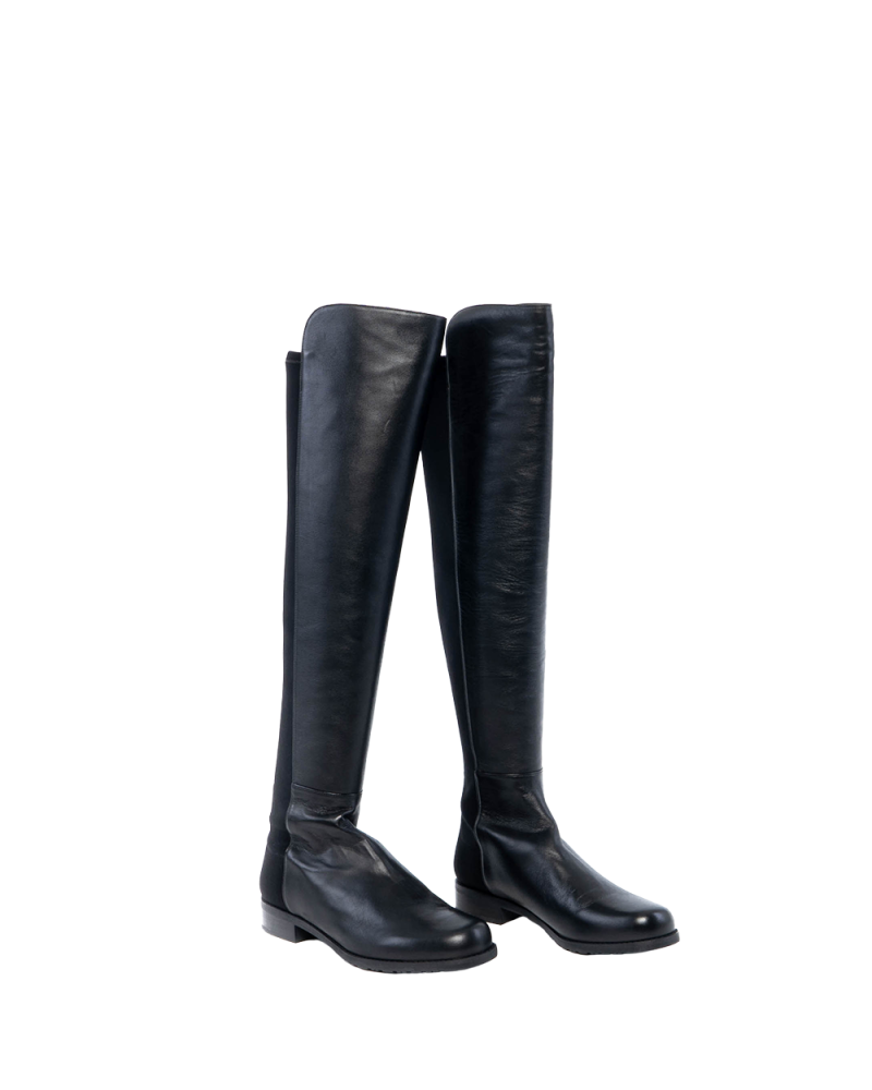 NEW STUART WEITZMAN BOOTS 37+ BLACK LEATHER 03180