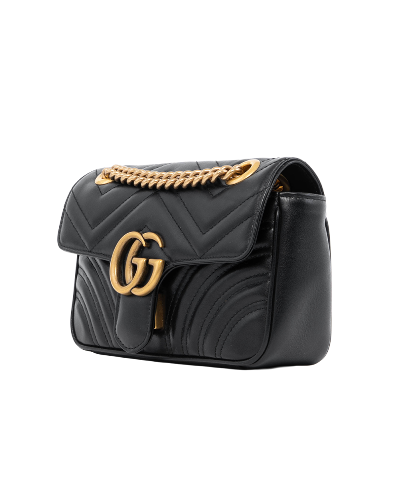 (PAC)GUCCI MARMONT SUPER MINI BLACK CALF GHW 446744 520981 2412