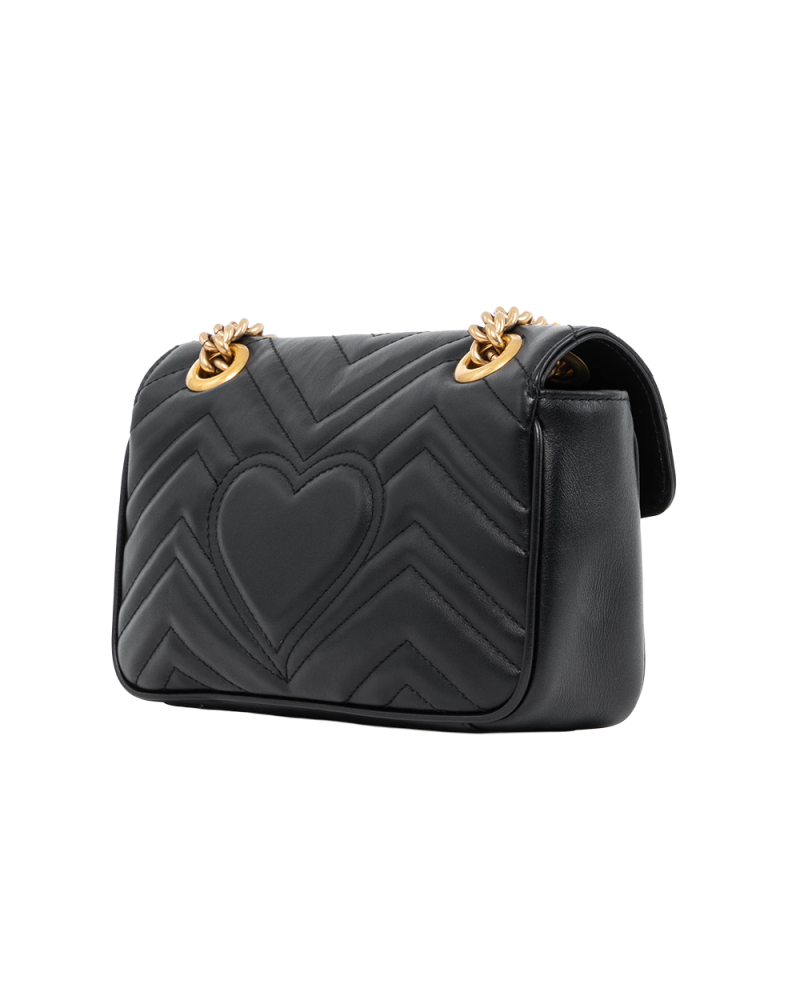 (PAC)GUCCI MARMONT SUPER MINI BLACK CALF GHW 446744 520981 2413