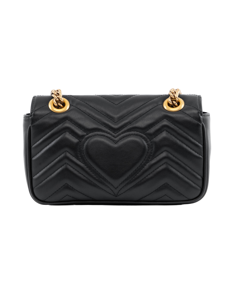 (PAC)GUCCI MARMONT SUPER MINI BLACK CALF GHW 446744 520981 2414