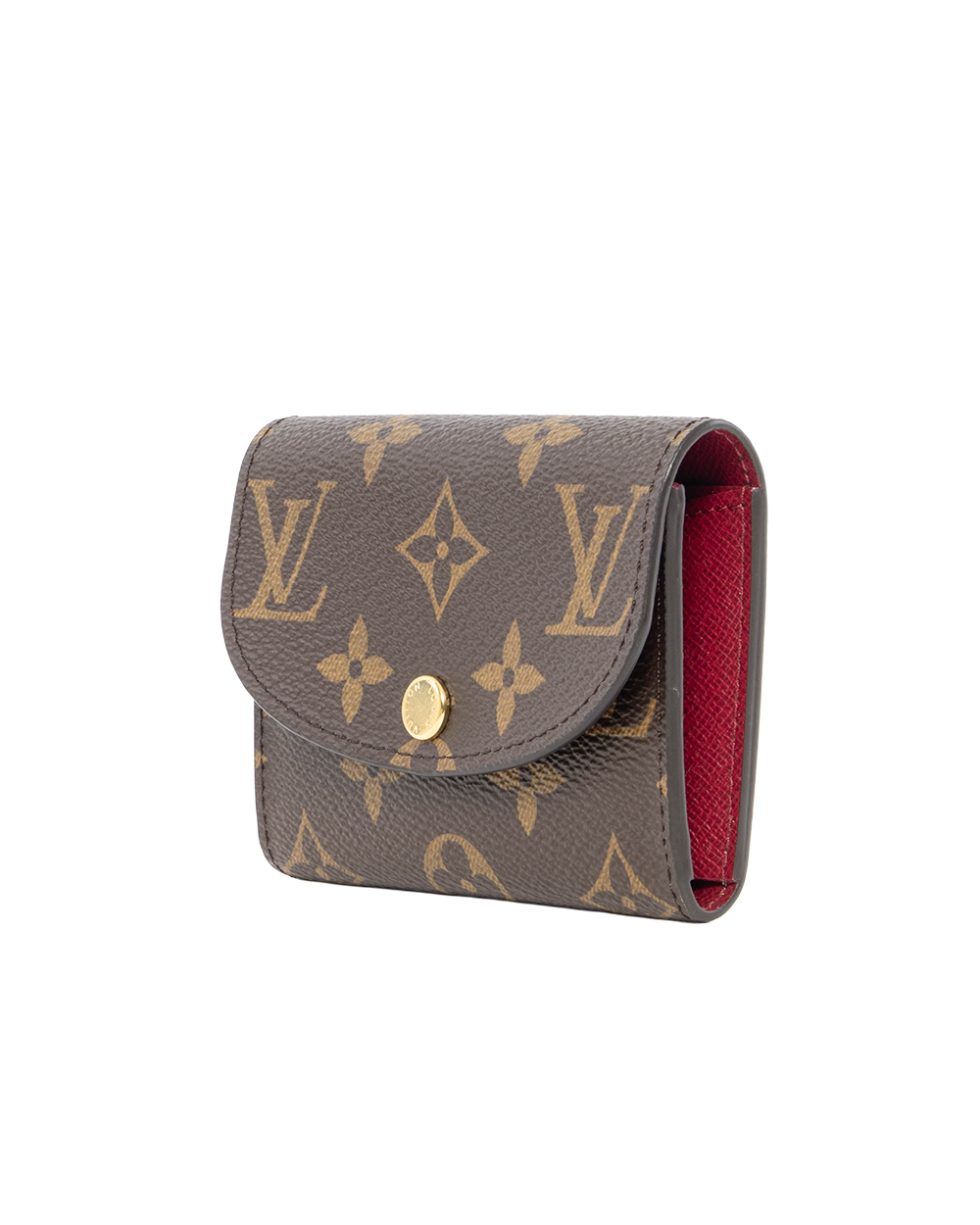 (PAC)LV ROSALIE COIN SHORT BROWN RED MONOGRAM CANVAS GHW MICROCHIP 5110