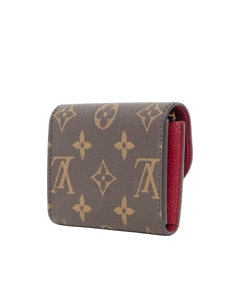 (PAC)LV ROSALIE COIN SHORT BROWN RED MONOGRAM CANVAS GHW MICROCHIP 5111
