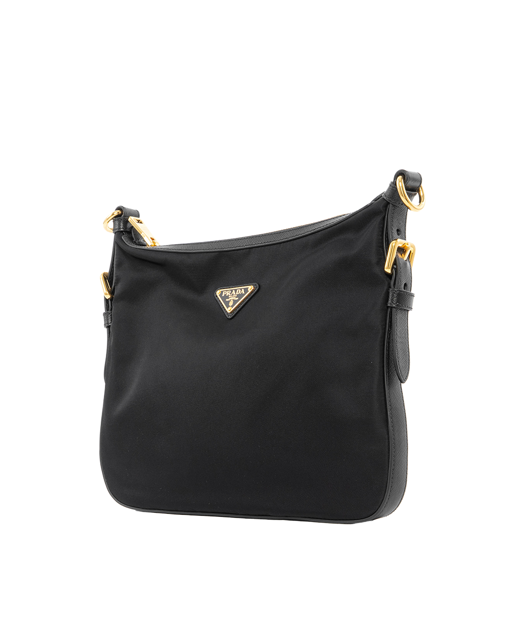 PRADA BANDOLIERA MEDIUM BLACK NYLON GHW 4095