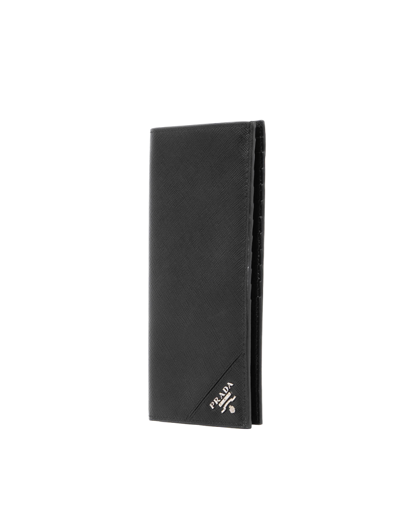 PRADA BI FOLD WALLET LONG BLACK CANVAS SHW 1078