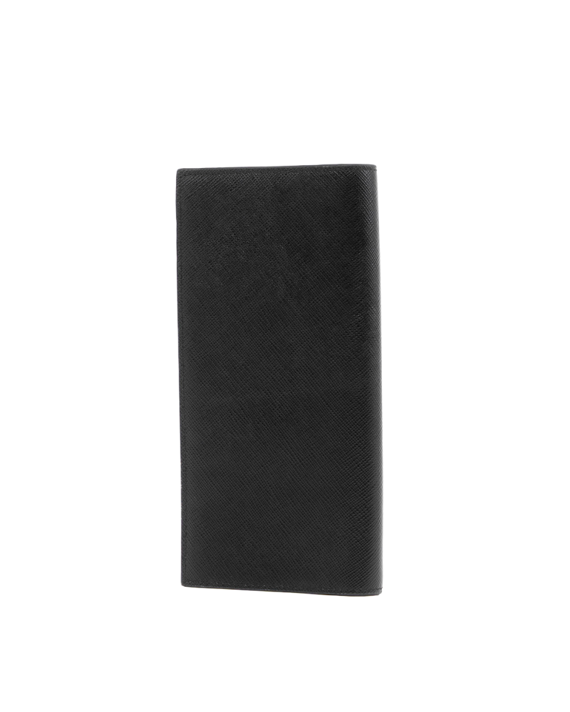 PRADA BI FOLD WALLET LONG BLACK CANVAS SHW 1079