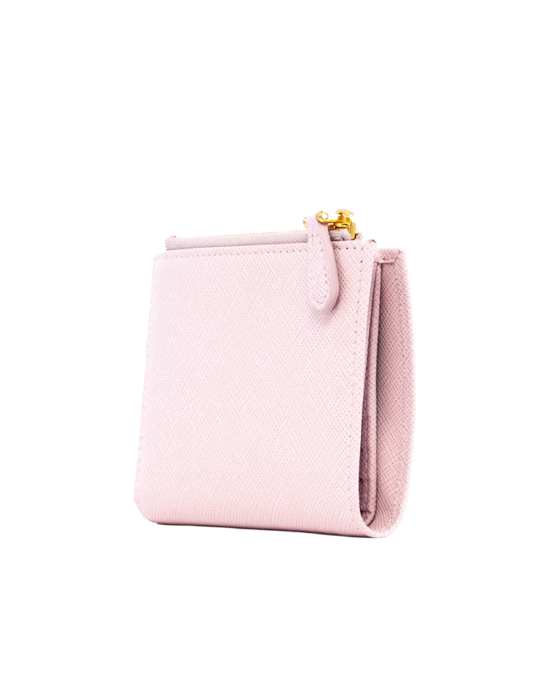 PRADA BIFOLD WALLET SHORT PINK SAFFIANO GHW 04099
