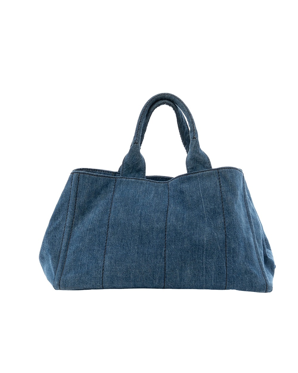 PRADA CANAPA TOTE GM BLUE DENIM GHW 7843