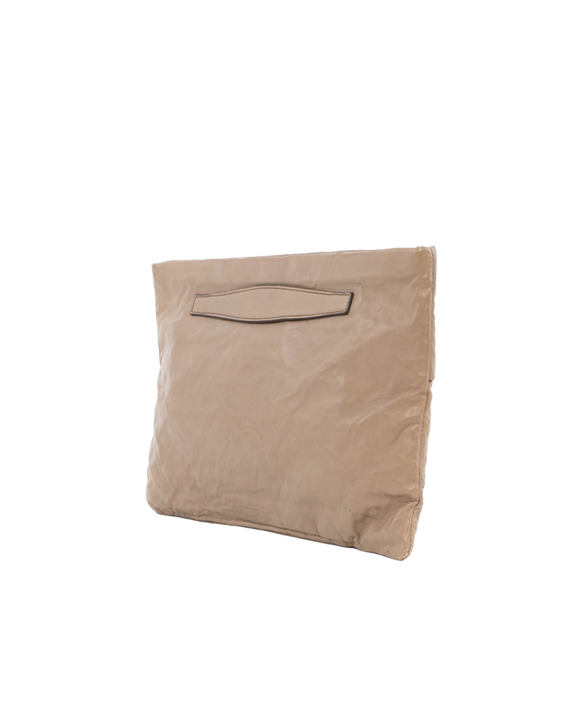 PRADA CLUTCH BROWN CALF GHW 8355