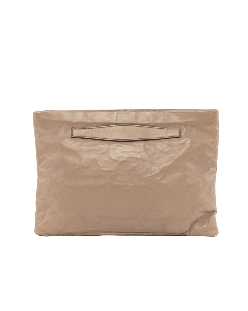 PRADA CLUTCH BROWN CALF GHW 8356