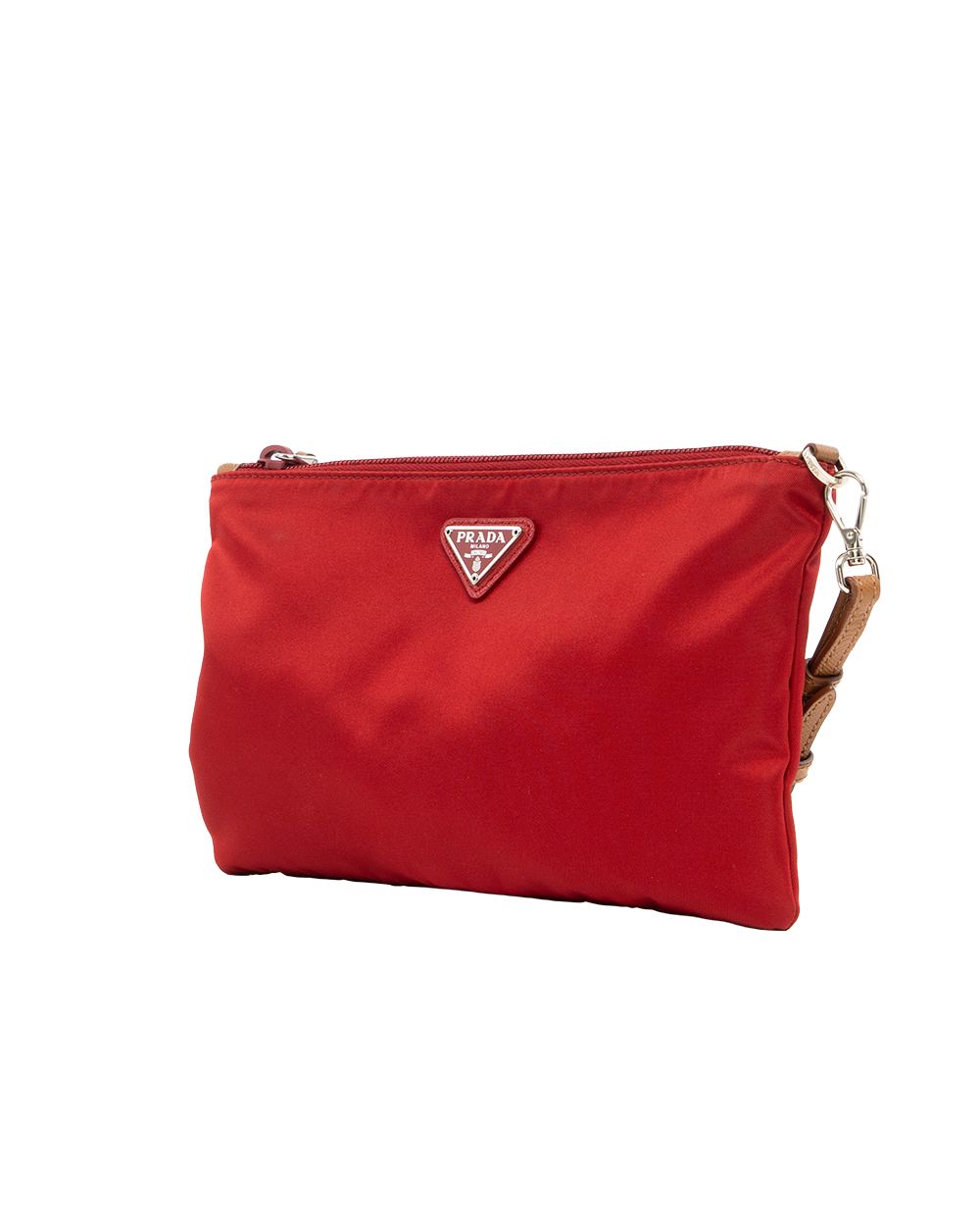 PRADA CLUTCH RED NYLON SHW 8030