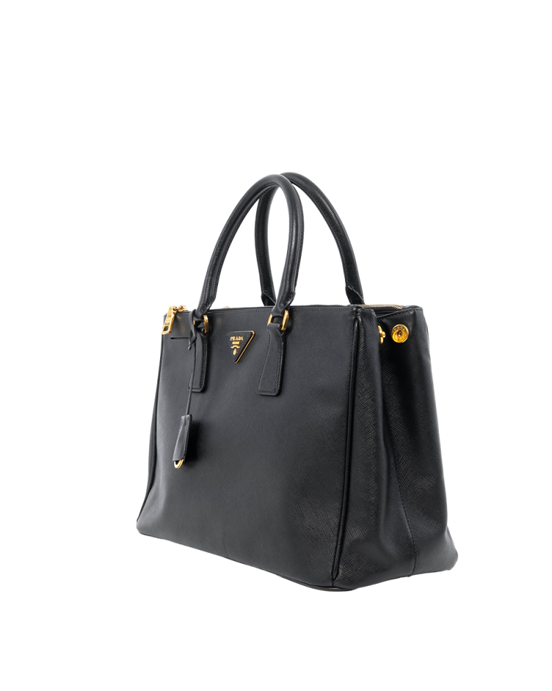 PRADA GALLERIA BLACK SAFFIANO GHW 0119