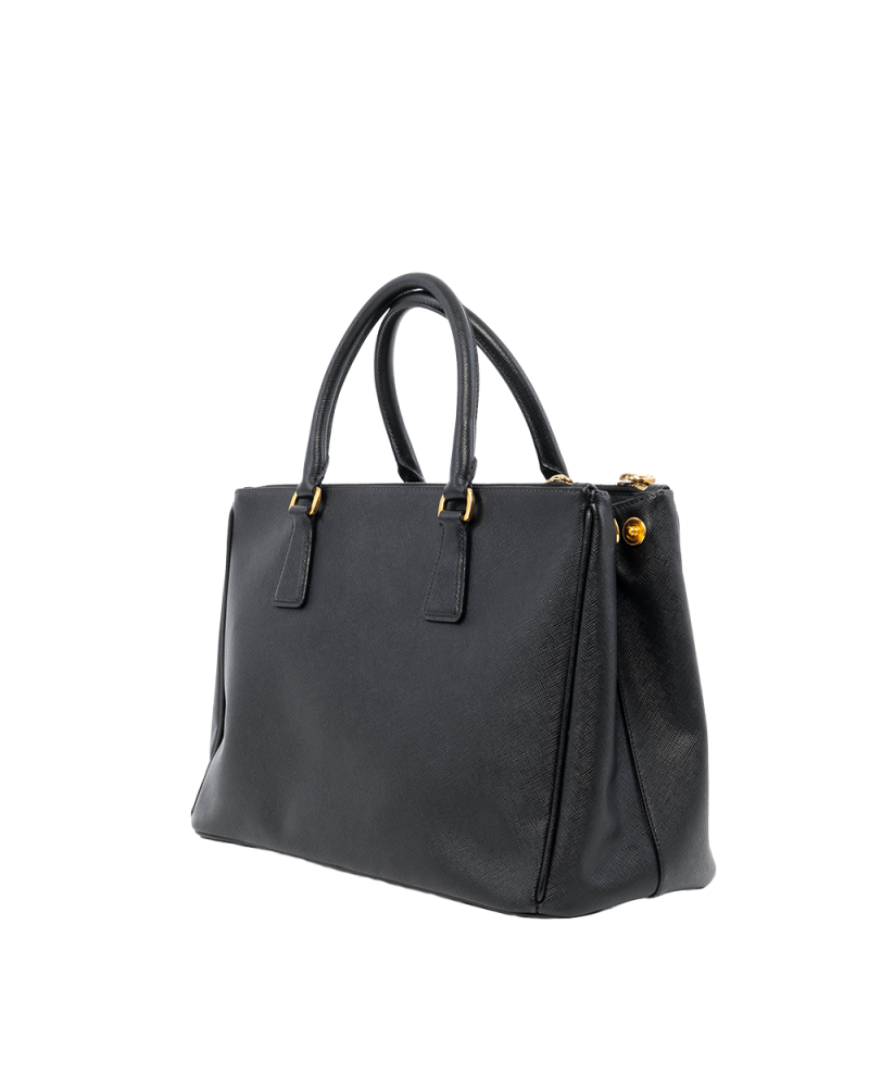 PRADA GALLERIA BLACK SAFFIANO GHW 0120