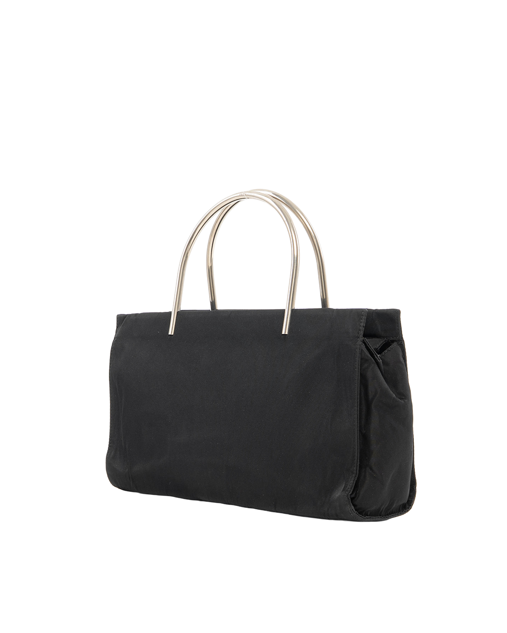 PRADA METAL HANDBAG SMALL BLACK NYLON SHW 8821