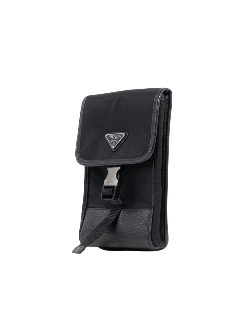 PRADA PHONE CASE BLACK NYLON SHW MICROCHIP 1314