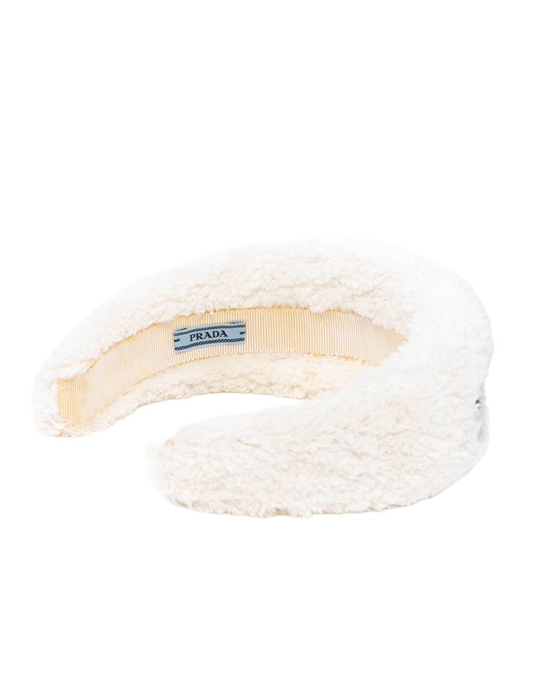 PRADA PUFFY LOGO TERRY CLOTH WHITE 0547