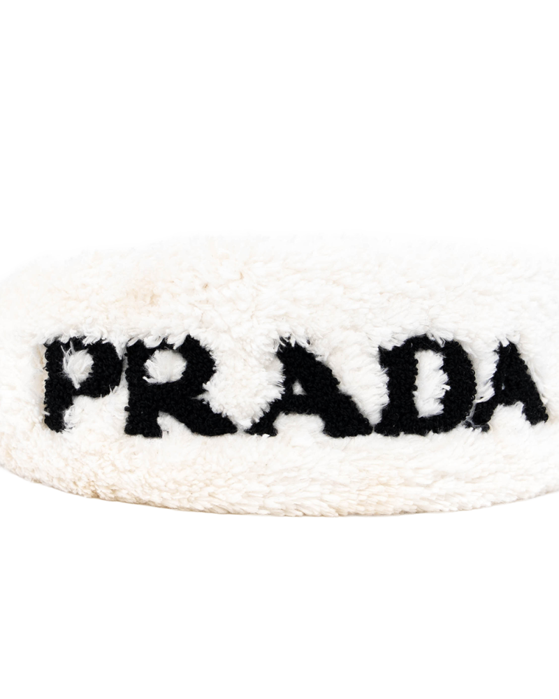 PRADA PUFFY LOGO TERRY CLOTH WHITE 0549