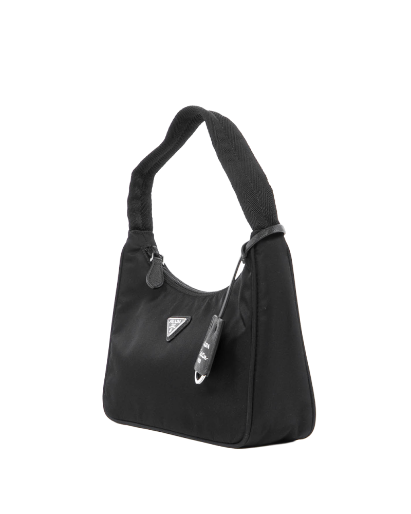 PRADA RE EDITION 2000 MEDIUM BLACK NYLON SHW 0623