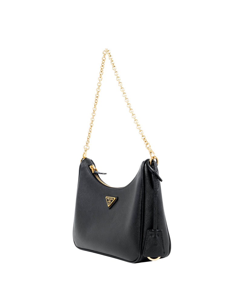 PRADA RE EDITION 2005 BLACK SAFFIANO GHW 05387