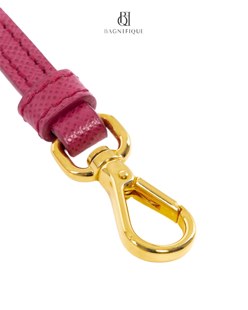 PRADA SAFFIANO BAG STRAP MINI RED SAFFIANO LEATHER GHW 0542