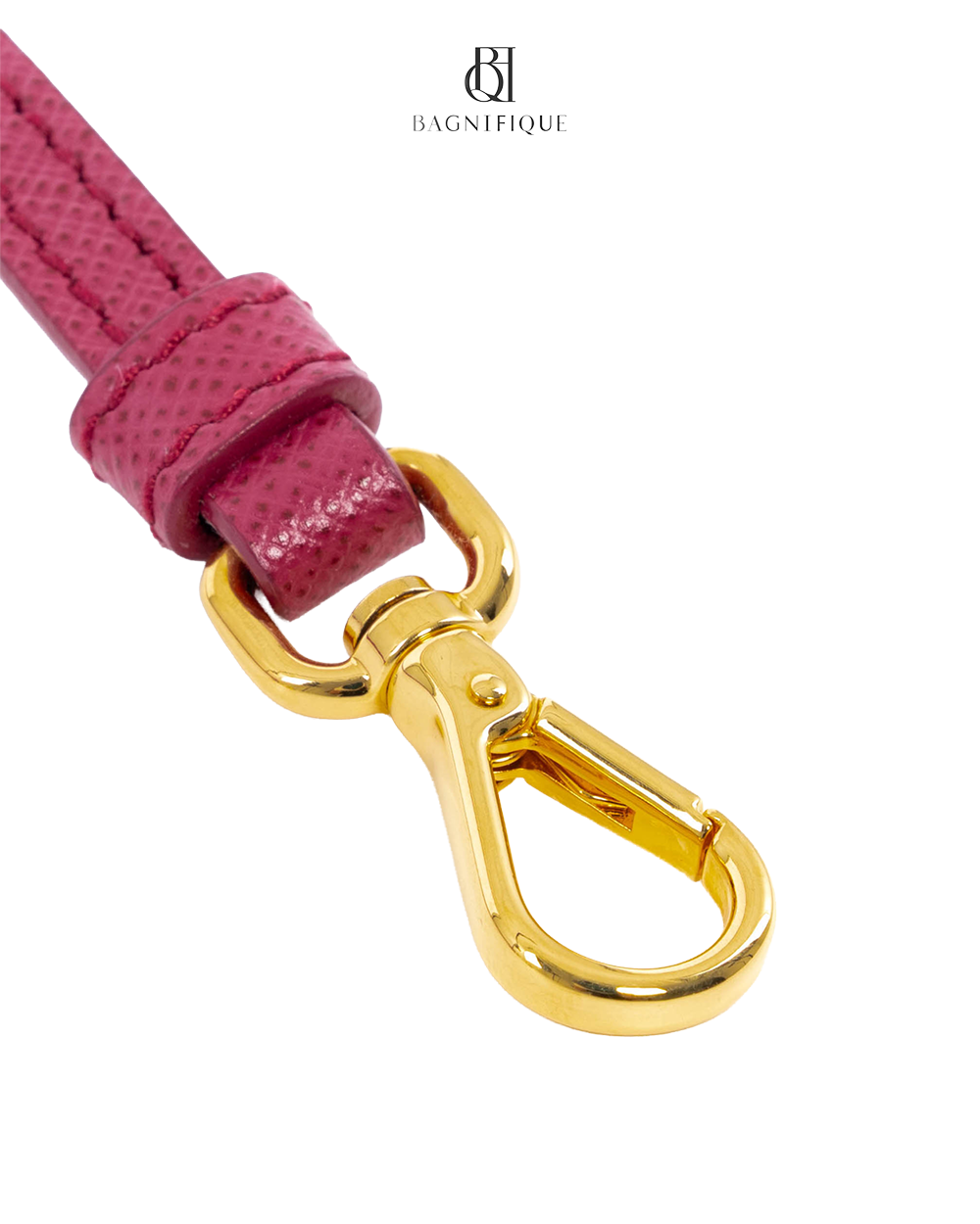 PRADA SAFFIANO BAG STRAP MINI RED SAFFIANO LEATHER GHW 0542
