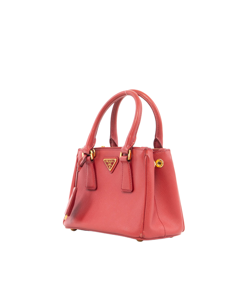 PRADA SAFFIANO MINI RED SAFFIANO 2 ZIP GHW 5400