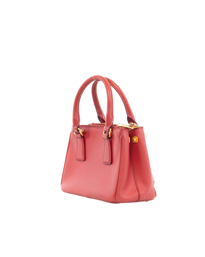 PRADA SAFFIANO MINI RED SAFFIANO 2 ZIP GHW 5401