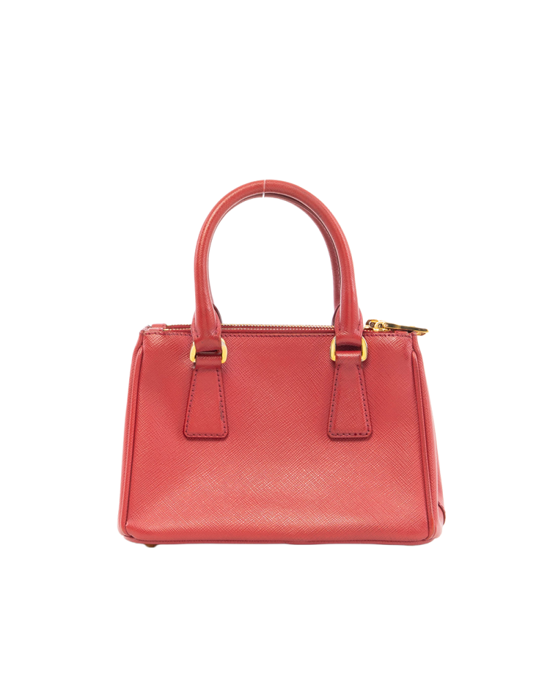 PRADA SAFFIANO MINI RED SAFFIANO 2 ZIP GHW 5402
