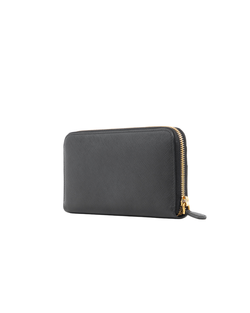 PRADA SAFFIANO WALLET LONG BLACK SAFFIANO GHW 5343