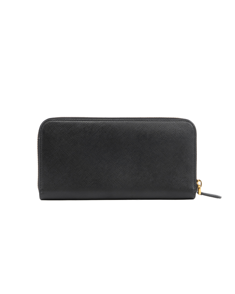 PRADA SAFFIANO WALLET LONG BLACK SAFFIANO GHW 5344