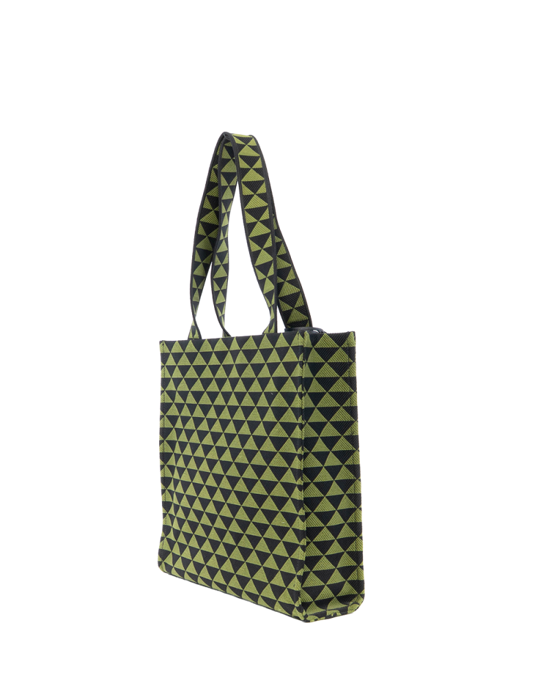 PRADA SYMBOLE TOTE LARGE GREEN BLACK CANVAS GHW 0075