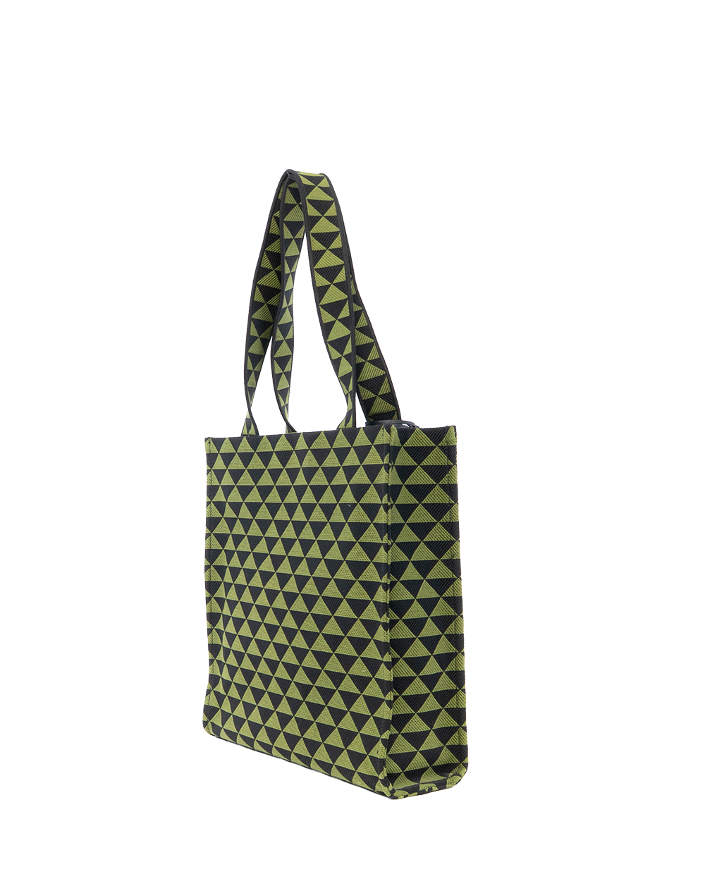 PRADA SYMBOLE TOTE LARGE GREEN BLACK CANVAS GHW 0075