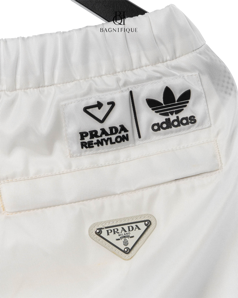 PRADA X ADIDAS PANTALONE M WHITE NYLON MICROCHIP 4712